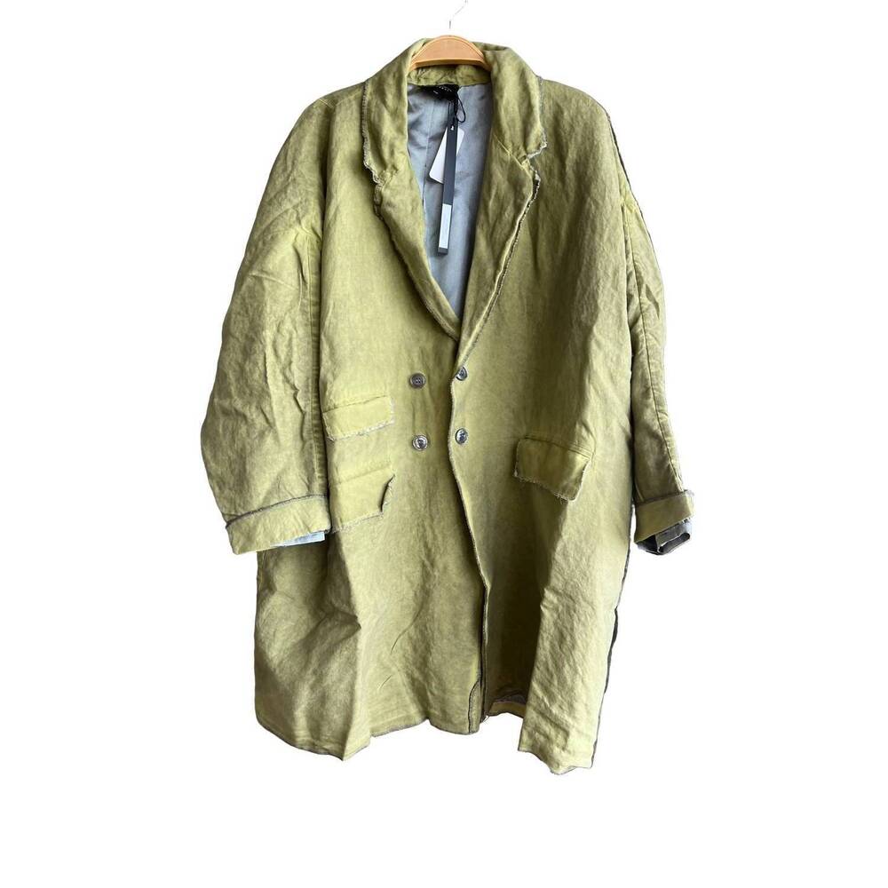 NEW UMIT UNAL women's linen quarter sleeve jacket in green